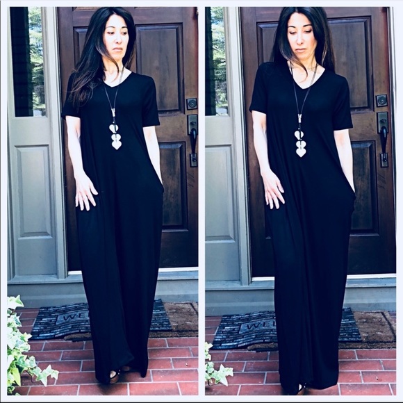 ✨RESTOCKED✨ V NECK LOOSE FIT MAXI DRESS POCKETS - Picture 6 of 6